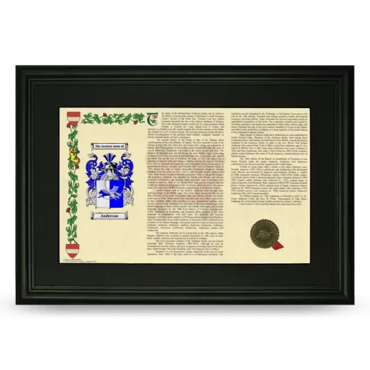 Deluxe Armorial Landscape Framed- Black