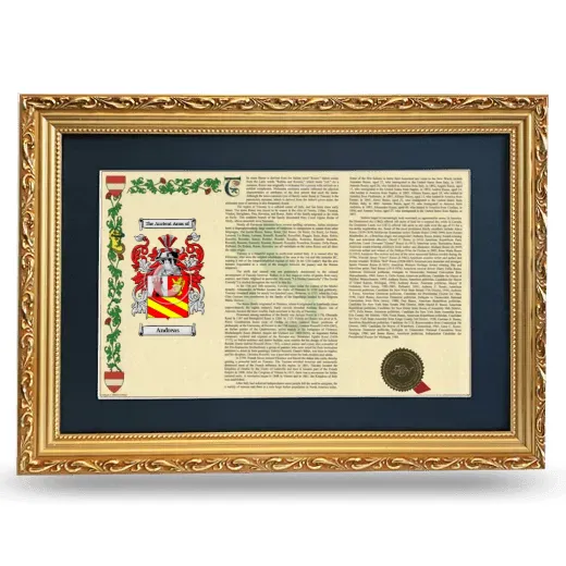 Andreas Deluxe Armorial Landscape Framed - Gold
