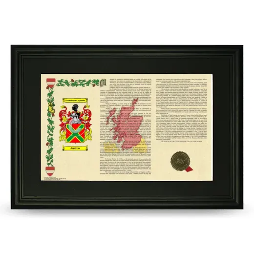 Andrew Deluxe Armorial Landscape Framed- Black