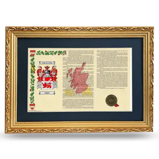 Angus Deluxe Armorial Landscape Framed - Gold