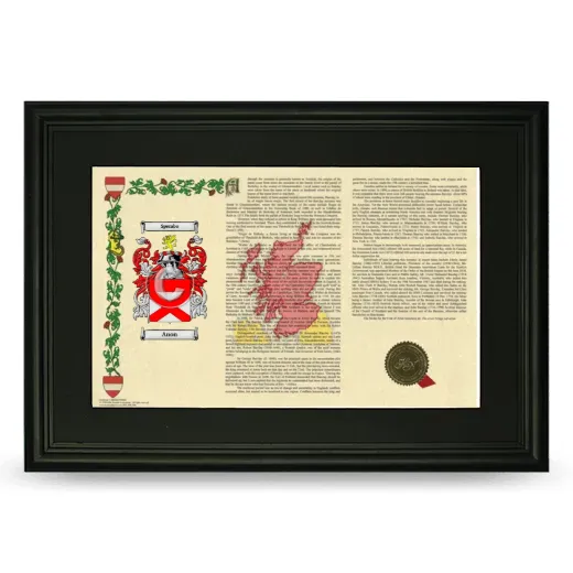 Anon Deluxe Armorial Landscape Framed- Black