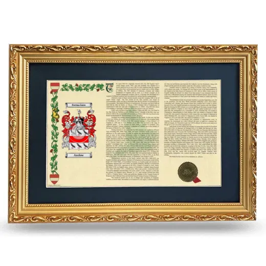 Anslow Deluxe Armorial Landscape Framed - Gold