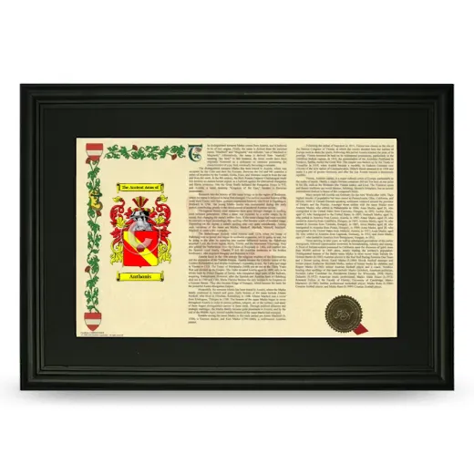 Anthonis Deluxe Armorial Landscape Framed- Black
