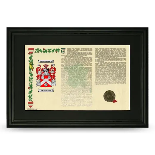 Archambeau Deluxe Armorial Landscape Framed- Black