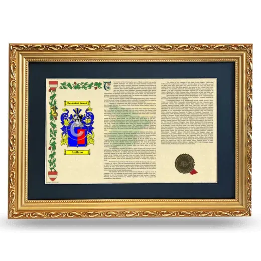 Arellano Deluxe Armorial Landscape Framed - Gold