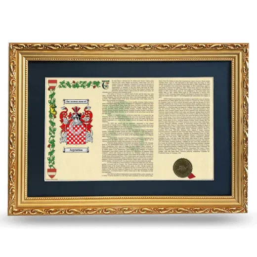 Argentina Deluxe Armorial Landscape Framed - Gold
