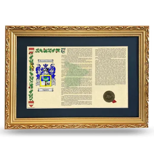 Argueta Deluxe Armorial Landscape Framed - Gold
