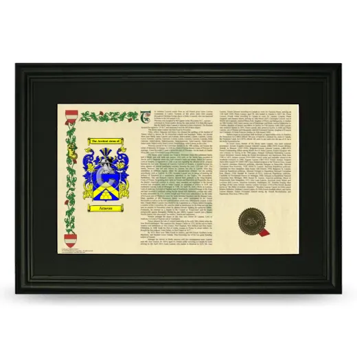 Arneau Deluxe Armorial Landscape Framed- Black