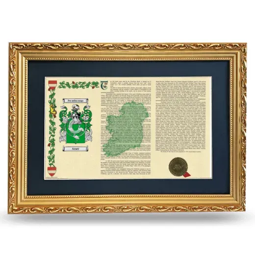 Arner Deluxe Armorial Landscape Framed - Gold