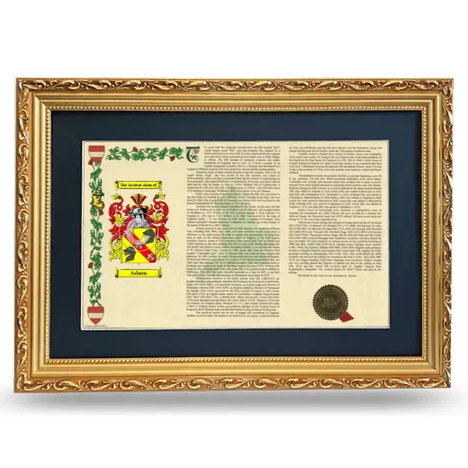 Asham Deluxe Armorial Landscape Framed - Gold