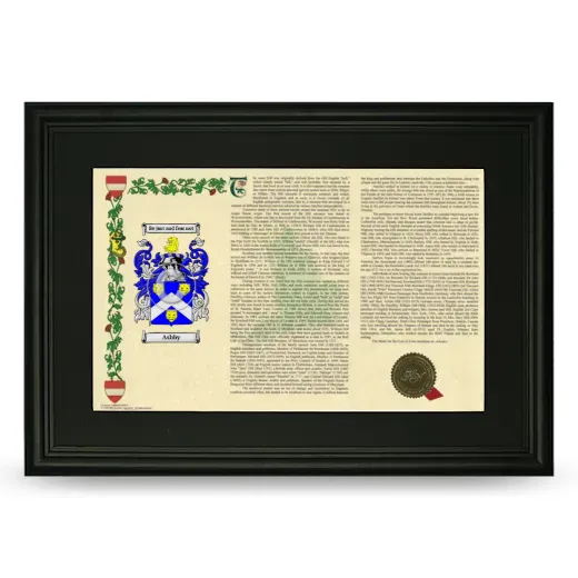 Ashby Deluxe Armorial Landscape Framed- Black