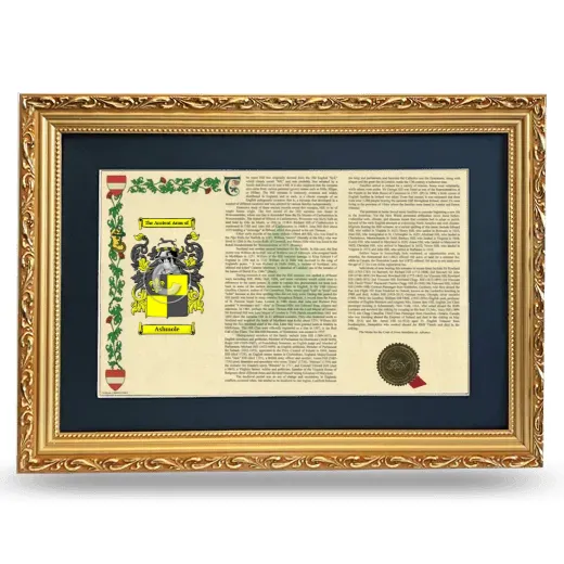 Ashmole Deluxe Armorial Landscape Framed - Gold