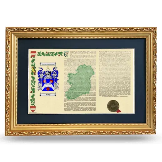 Aspig Deluxe Armorial Landscape Framed - Gold