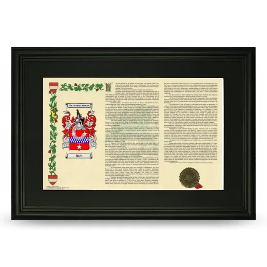 Bach Deluxe Armorial Landscape Framed- Black