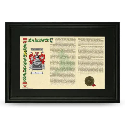 Bacton Deluxe Armorial Landscape Framed- Black