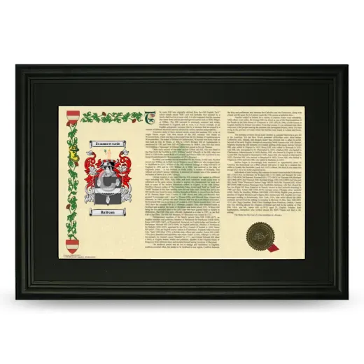 Baitson Deluxe Armorial Landscape Framed- Black