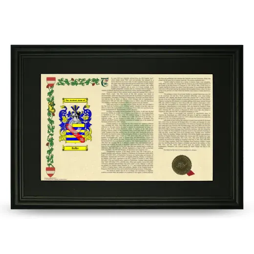 Balke Deluxe Armorial Landscape Framed- Black