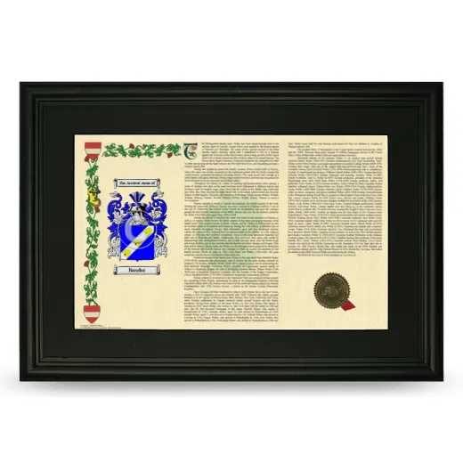 Bandur Deluxe Armorial Landscape Framed- Black