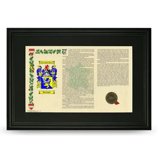 Barranger Deluxe Armorial Landscape Framed- Black