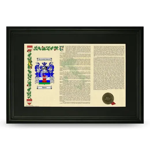 Barto Deluxe Armorial Landscape Framed- Black