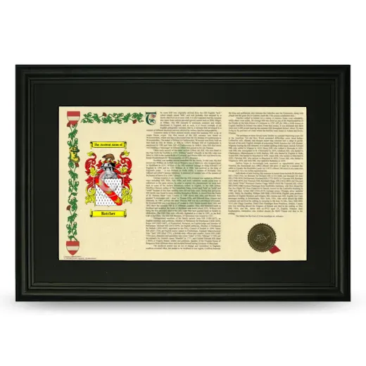 Batcher Deluxe Armorial Landscape Framed- Black