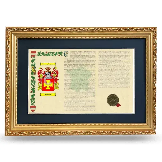 Beaudon Deluxe Armorial Landscape Framed - Gold