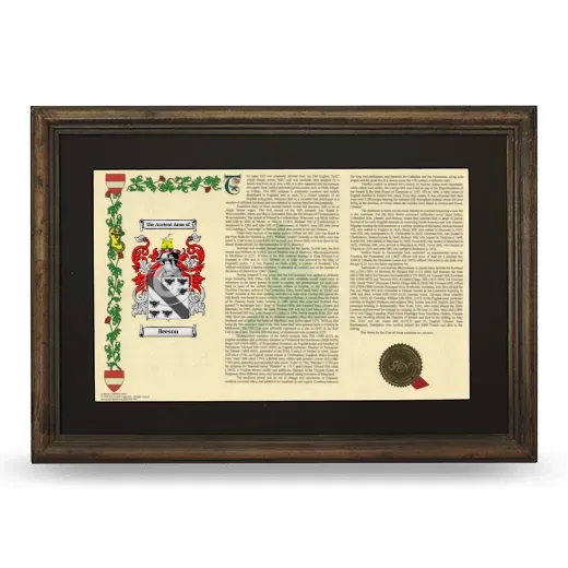 Beeson Deluxe Armorial Landscape Framed - Brown