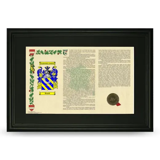 Benoit Deluxe Armorial Landscape Framed- Black
