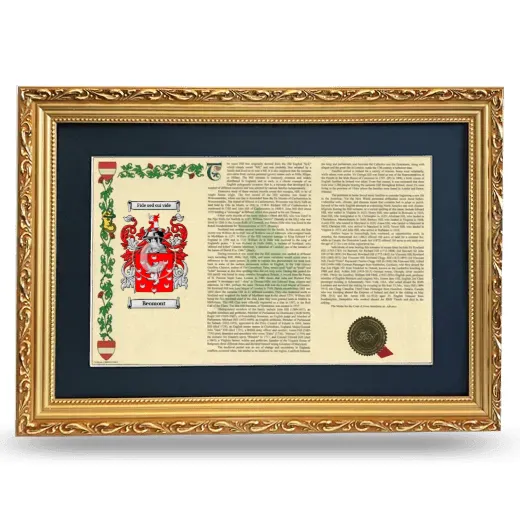 Beomont Deluxe Armorial Landscape Framed - Gold