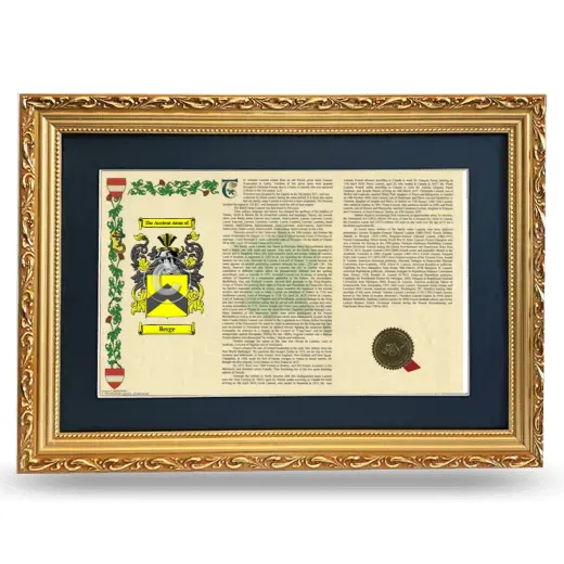 Berge Deluxe Armorial Landscape Framed - Gold