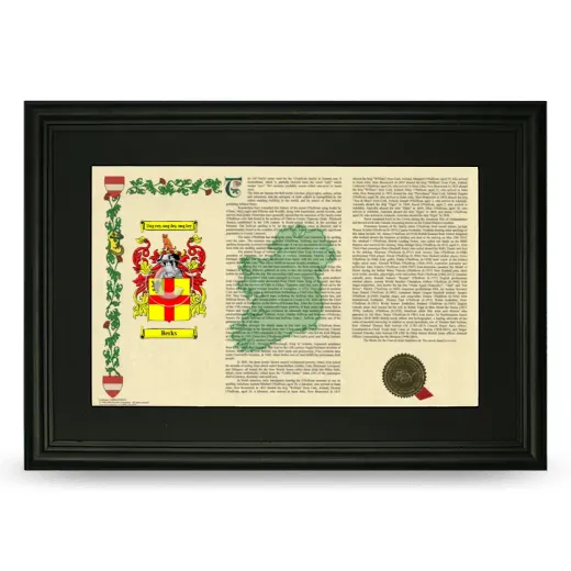 Berks Deluxe Armorial Landscape Framed- Black