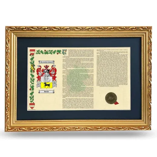 Bertie Deluxe Armorial Landscape Framed - Gold