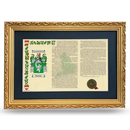 Beverage Deluxe Armorial Landscape Framed - Gold