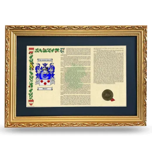 Bewer Deluxe Armorial Landscape Framed - Gold