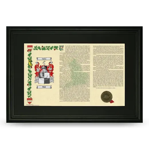 Bink Deluxe Armorial Landscape Framed- Black