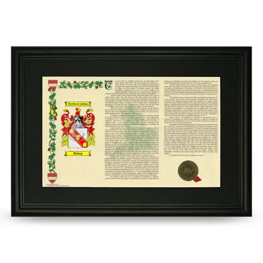 Bishop Deluxe Armorial Landscape Framed- Black