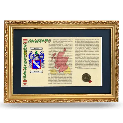 Bizzerd Deluxe Armorial Landscape Framed - Gold