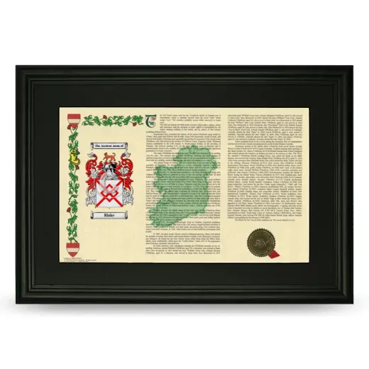 Blake Deluxe Armorial Landscape Framed- Black