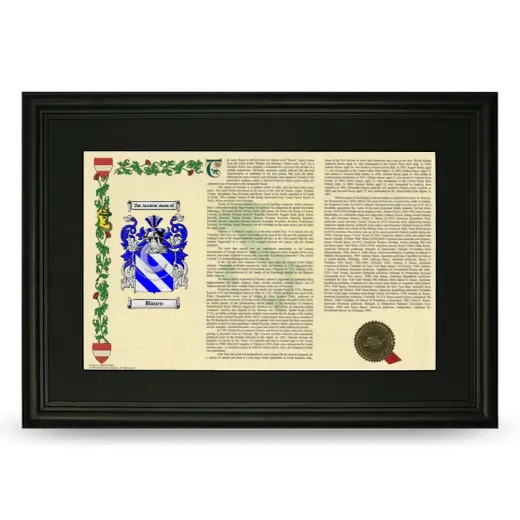 Blanco Deluxe Armorial Landscape Framed- Black