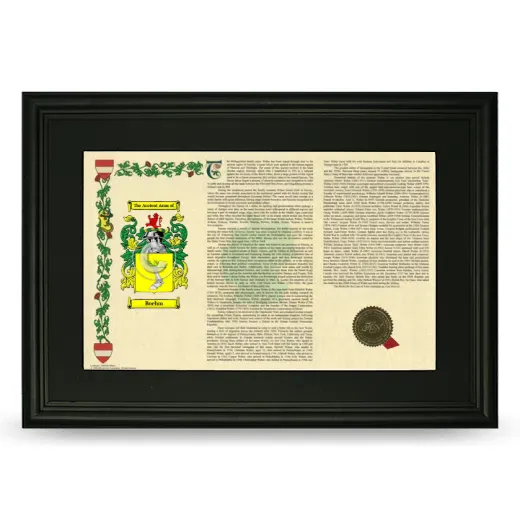 Boehm Deluxe Armorial Landscape Framed- Black