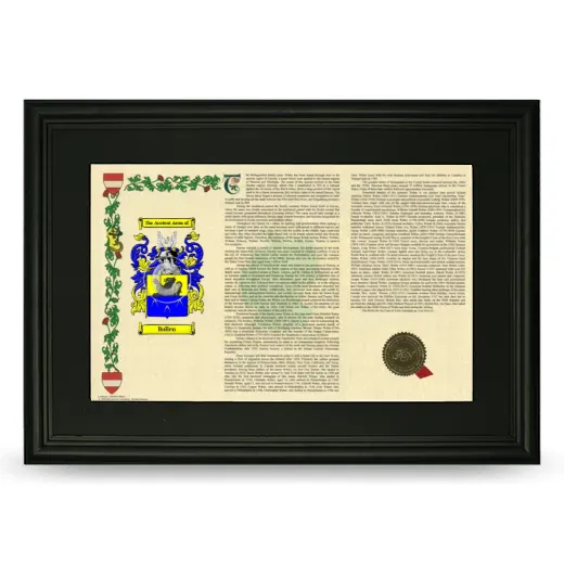 Bollen Deluxe Armorial Landscape Framed- Black