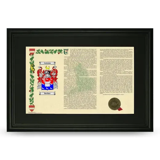 Bordner Deluxe Armorial Landscape Framed- Black