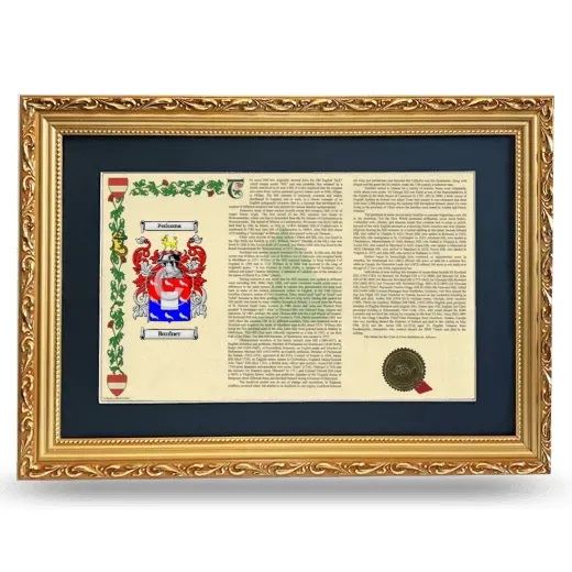 Bordner Deluxe Armorial Landscape Framed - Gold