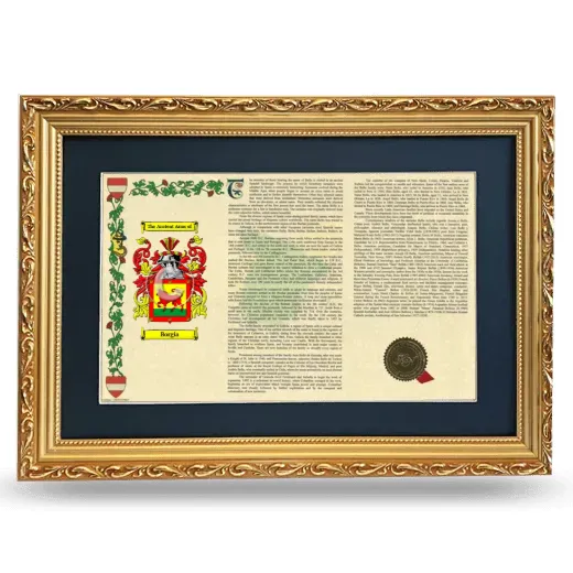 Borgia Deluxe Armorial Landscape Framed - Gold