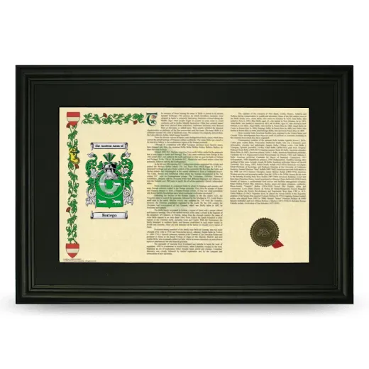 Borrego Deluxe Armorial Landscape Framed- Black