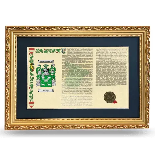 Borrego Deluxe Armorial Landscape Framed - Gold