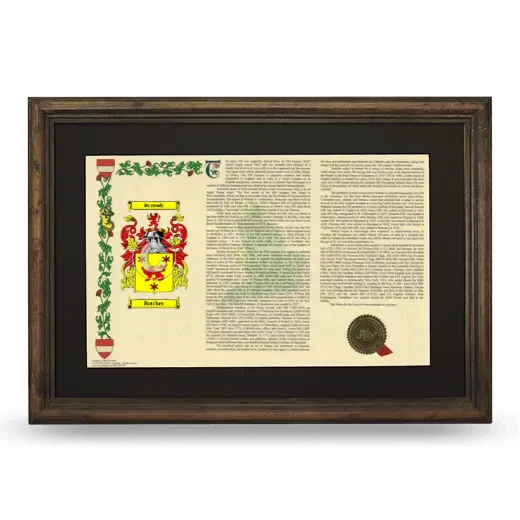 Botcher Deluxe Armorial Landscape Framed - Brown