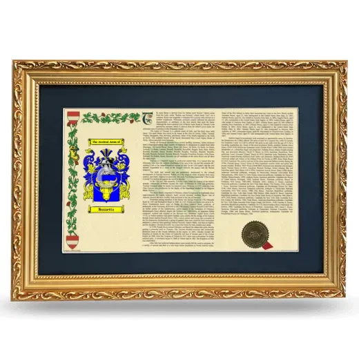 Bozzetta Deluxe Armorial Landscape Framed - Gold