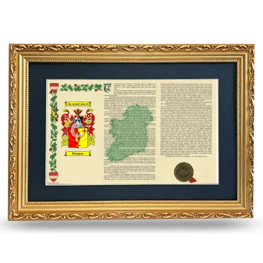 Brangan Deluxe Armorial Landscape Framed - Gold