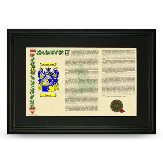 Breven Deluxe Armorial Landscape Framed- Black